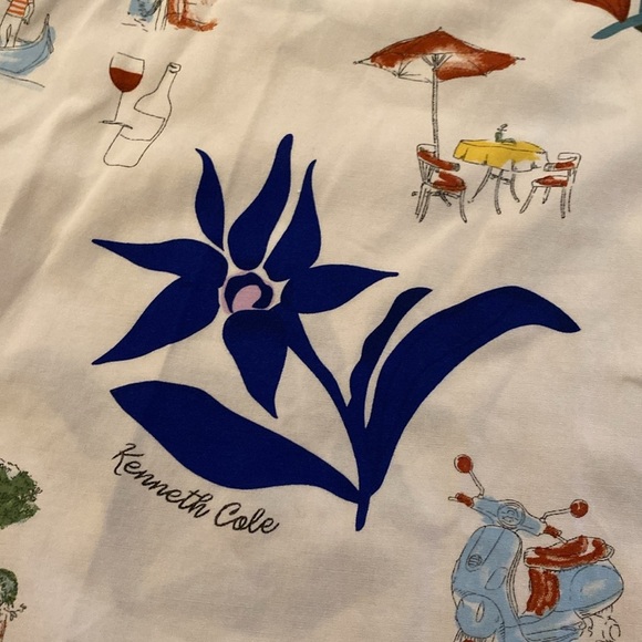 Kenneth Cole Shirt Mens White Button S/S Italy Viva La Vita Live Life LARGE 2024 - Picture 4 of 9